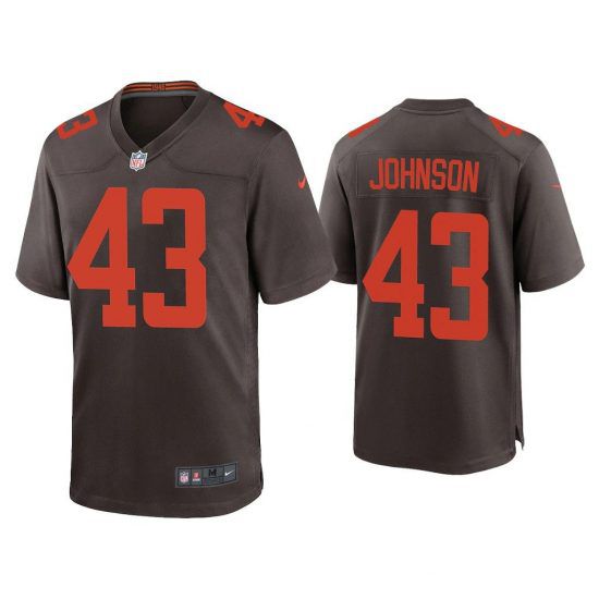 Men Cleveland Browns #43 John Johnson III Nike Brown Alternate Game NFL Jersey